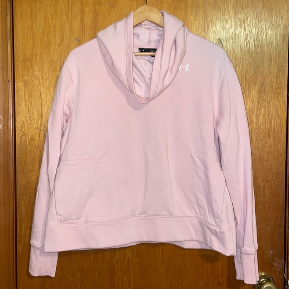 •UNDER ARMOUR•LIGHT PINK FUNNEL NECK HOODIE SWEATSHIRT SIZE XL EUC - Picture 3 of 8